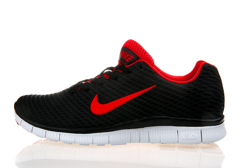Nike Free 5.0 chaussures de course legeres mens nouveau rouge noir (3)